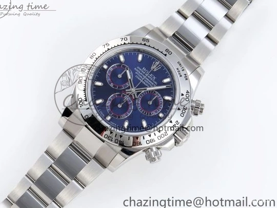 116509 OMF DIAL SS BEST ON A7750 DAYTONA BLUE MOVEMENT) SS STICK BRACELET (SLIM EDITION 1219